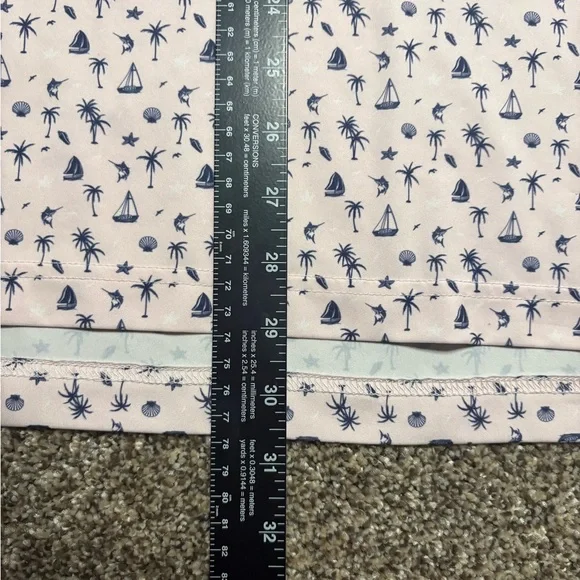 Straight Down Men’s Polo Large Palm Tree Sail Boat Print Pink - Picture 3 of 12